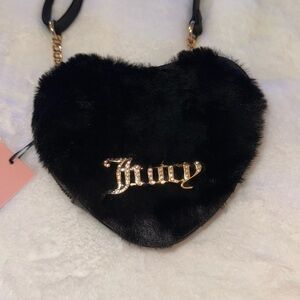 Juicy Couture Fuzzy Heart Crossbody Bling Bag: BRAND NEW